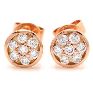 0.25ct Natural Si1 Diamond 14KR Gold Earrings